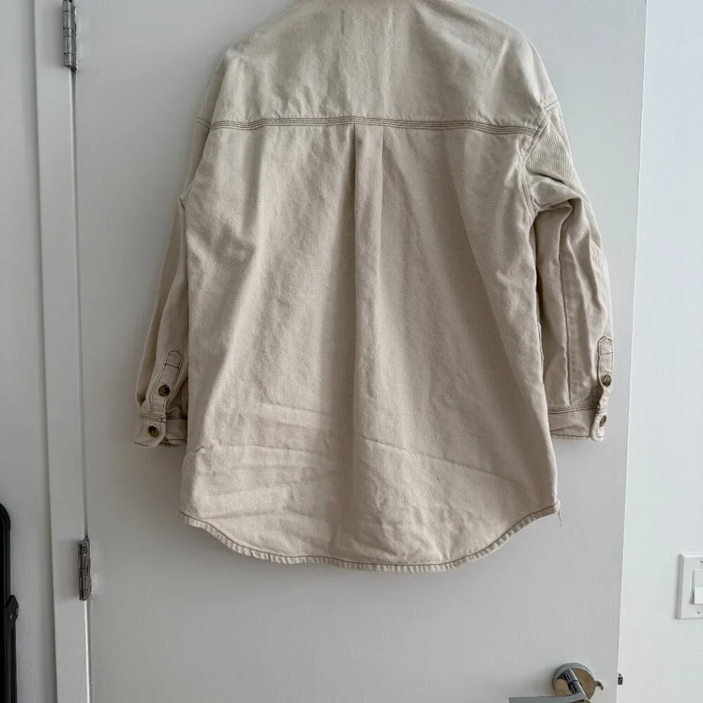 OAK + FORT ECRU/CREAM SIZE SMALL UTILITY JACKET - Picture 2 of 5